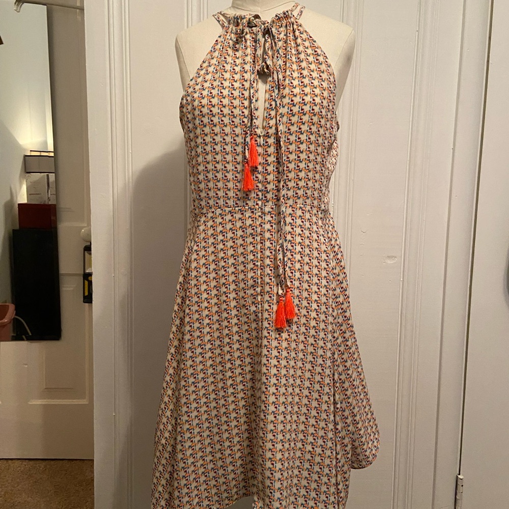 Miss Me Red and Cream Halter Sundress